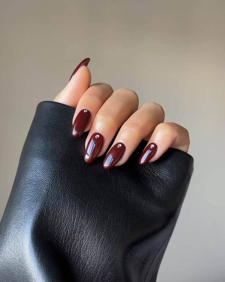 deep marron mob wife nails
