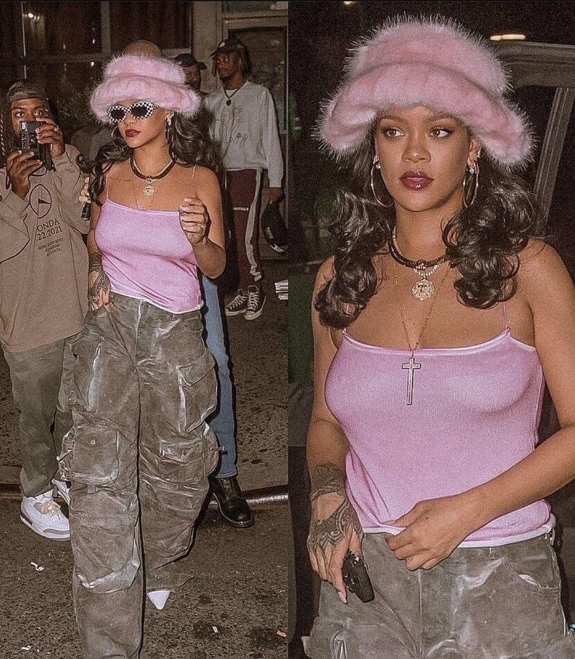 90s Rihanna look