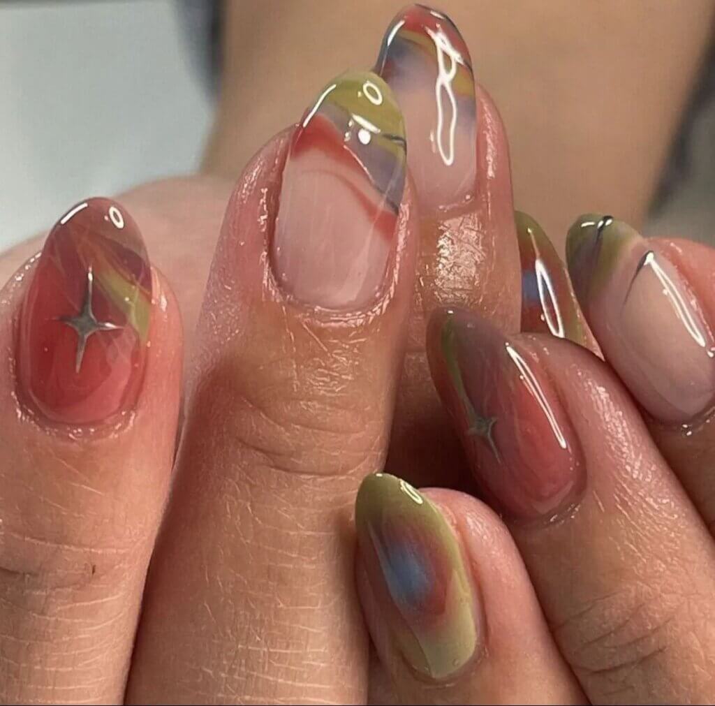 Watercolour nails Spring 2024