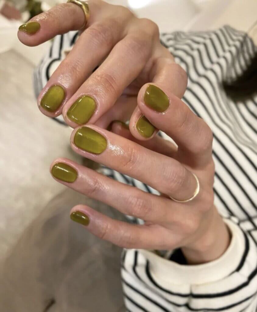 Olive spring 2024 nail trends