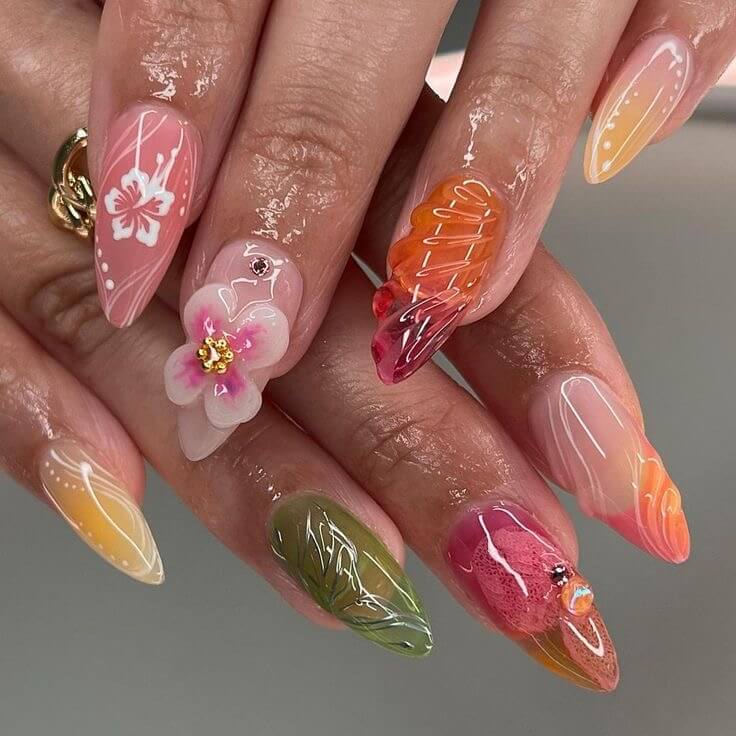 3d spring nail art 2024